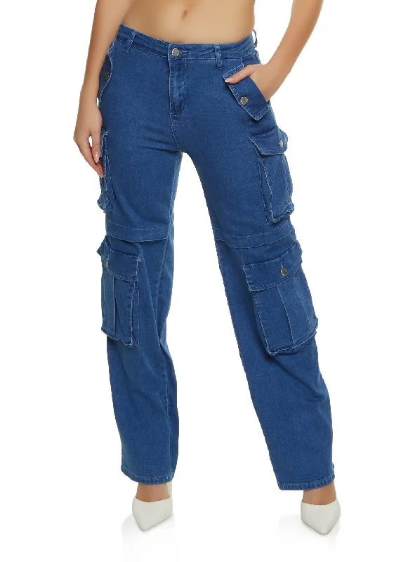 Chic Trend Collection Wide Leg Cargo Jeans