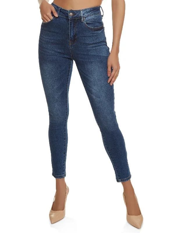 Pastel Styles WAX Cropped High Rise Skinny Jeans
