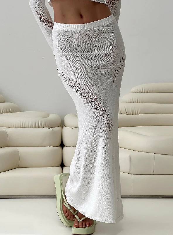 Unleash Your Style Josphine Sheer Maxi Skirt White