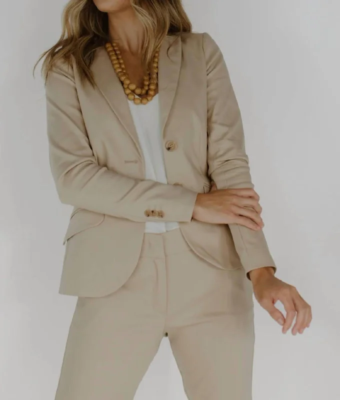 New Arrivals Lined Straight Cut Blazer In Alpaca