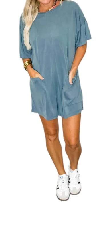 Art Deco Geometric Pattern Look Oversized Jersey Romper In Teal