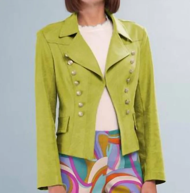 Season Transition Versatile Wear Clearance Leather Jacket In Limeade