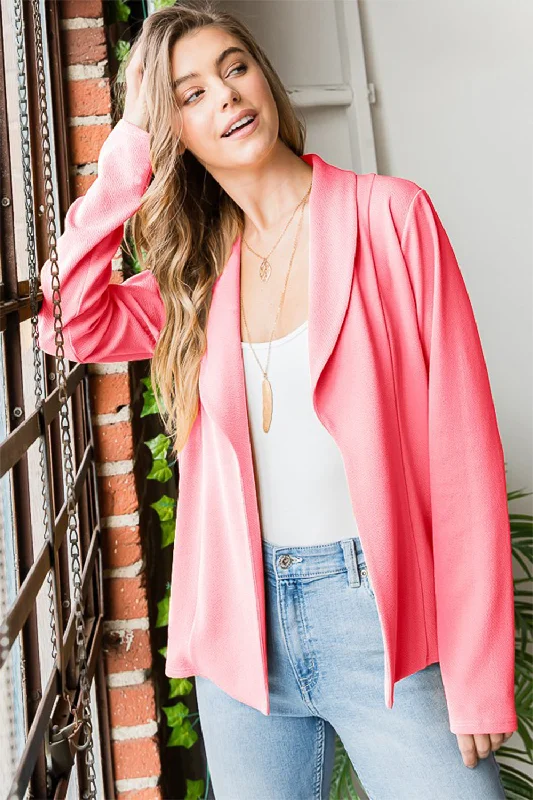 Summer Deals Open Front Long Sleeve Blazer