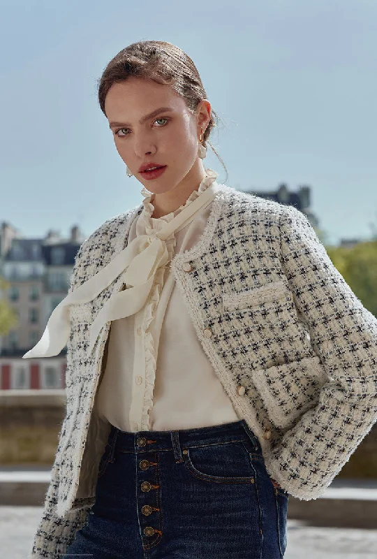 Extreme Clearance Deals Jackie Wool Tweed Jacket - Ivory
