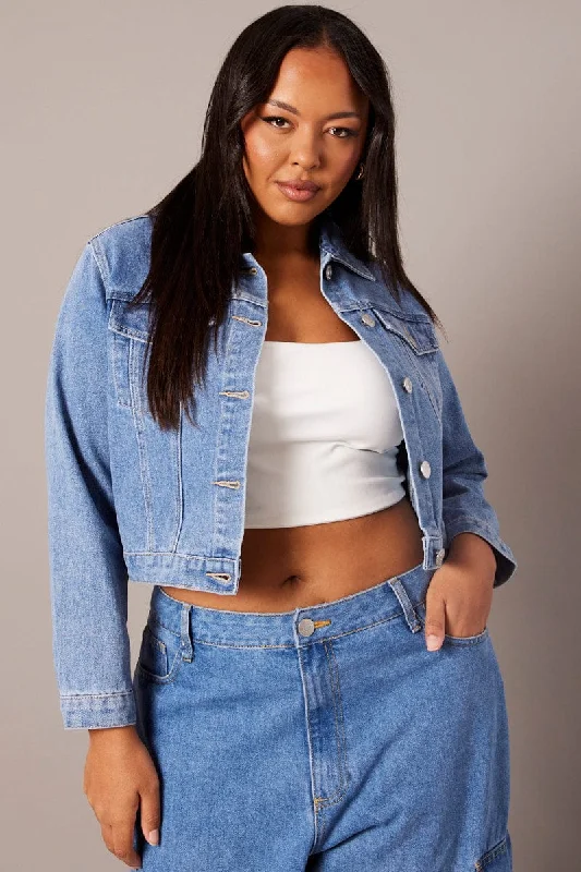 Women's Clothes And Apparel Denim Twill Effect Denim Jacket