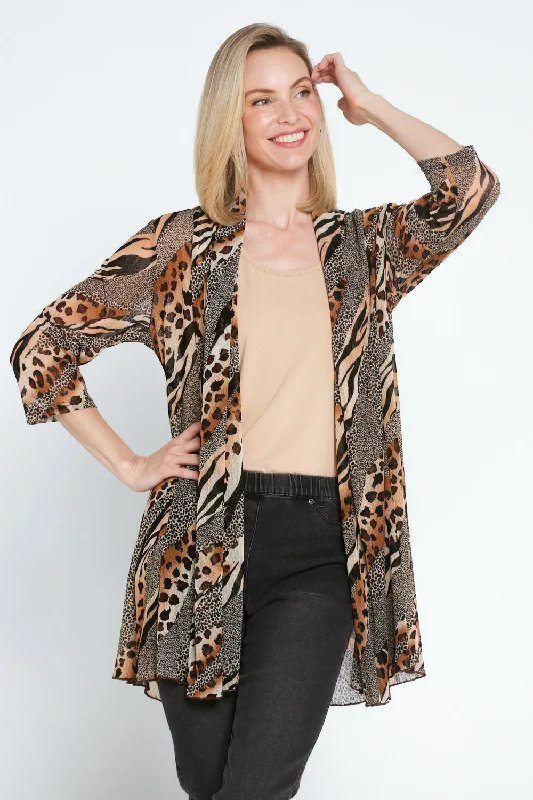 Trendy Boutiques Online Lexie Easy Fit Jacket - Leopard/Tiger