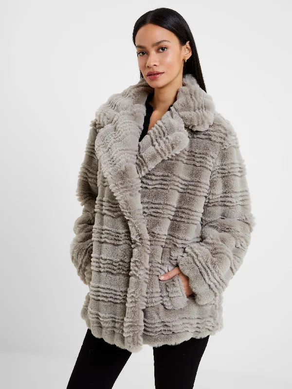 Women's Active Outfit For Fitness Daryn Faux Fur Short Coat