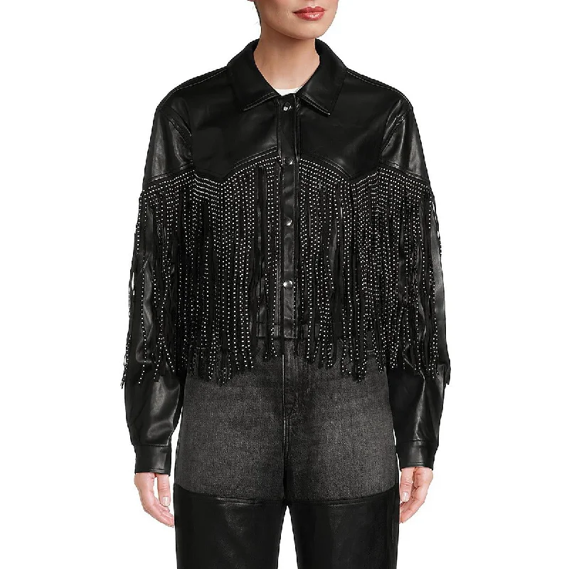 Women's Work Apparel Stoosh Womens Fringe  Leather Jacket