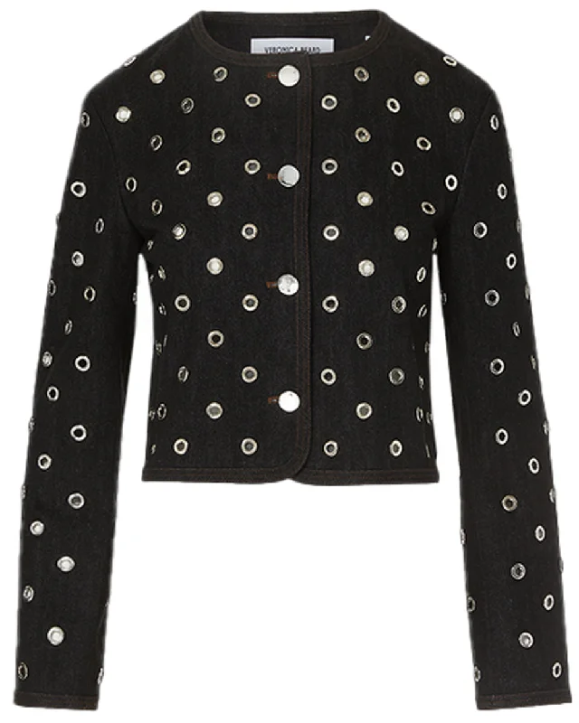 Chic Wardrobe Black Beale Grommet Jacket