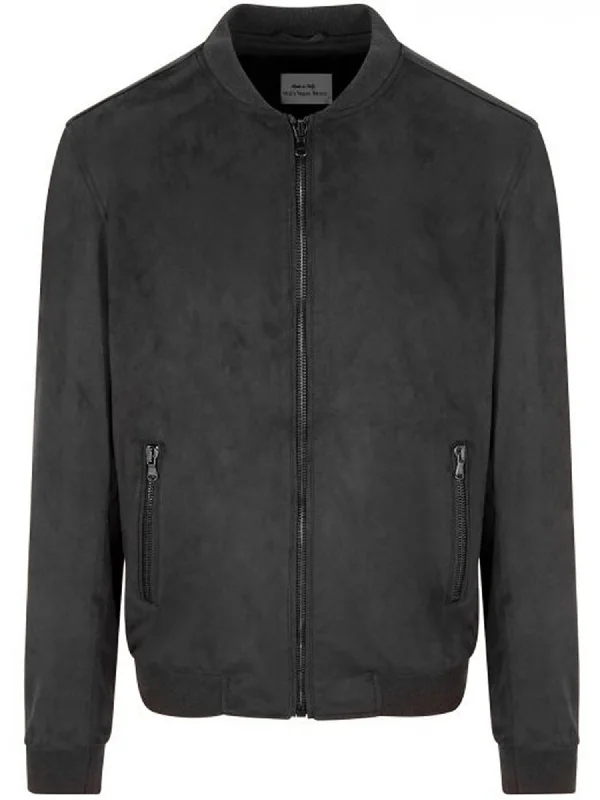 Comfortable Women's Clothing Womens Vegan Suede Bomber Jacket