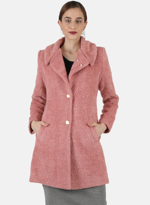 Women's Trendy Outfits Women Pink Solid Coat