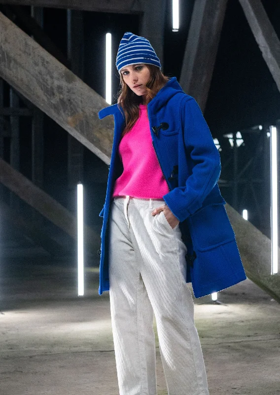 Unique Women's Fashion Pieces VENUS - Authentic Duffle Coat in Wool Cloth For Women (ROYAL BLUE)