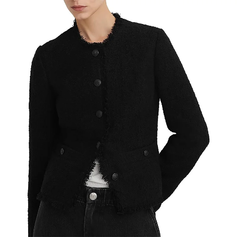 Women's Comfortable Lounge Outfit Rag & Bone Womens Wool Frayed Hem Soft Shell Jacket