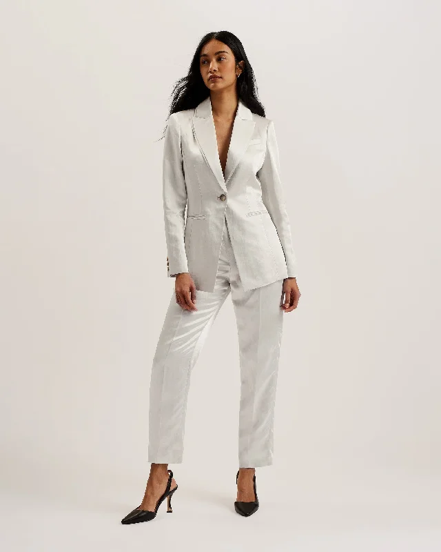 Women's Plus-Size Clothes Masaru Single Breasted Tailored Blazer Ivory