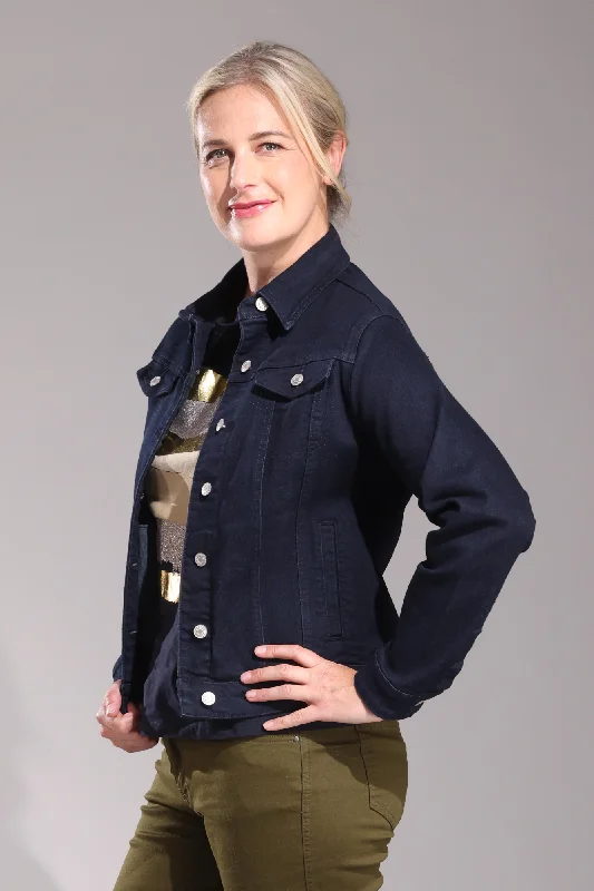 Fashionable Women's Casual Apparel Wonder Denim Jean Jacket | DARK BLUE | 6617ZZ