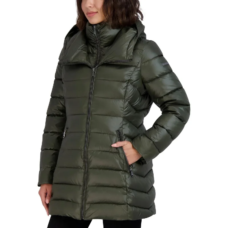 End Of Season Sale Clothing Tahari Womens Quilted Hooded Puffer Jacket