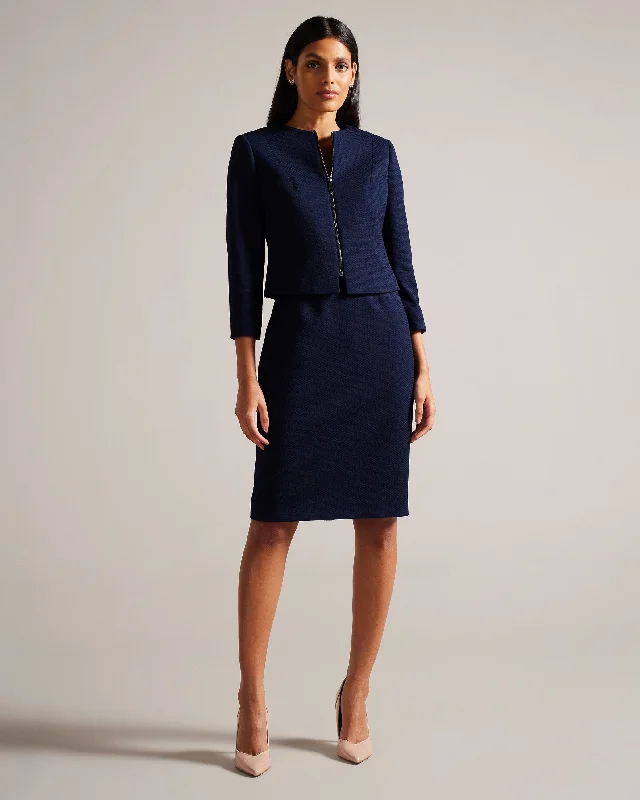 Women's Activewear Apparel Michah Cropped Textured Jacket Navy