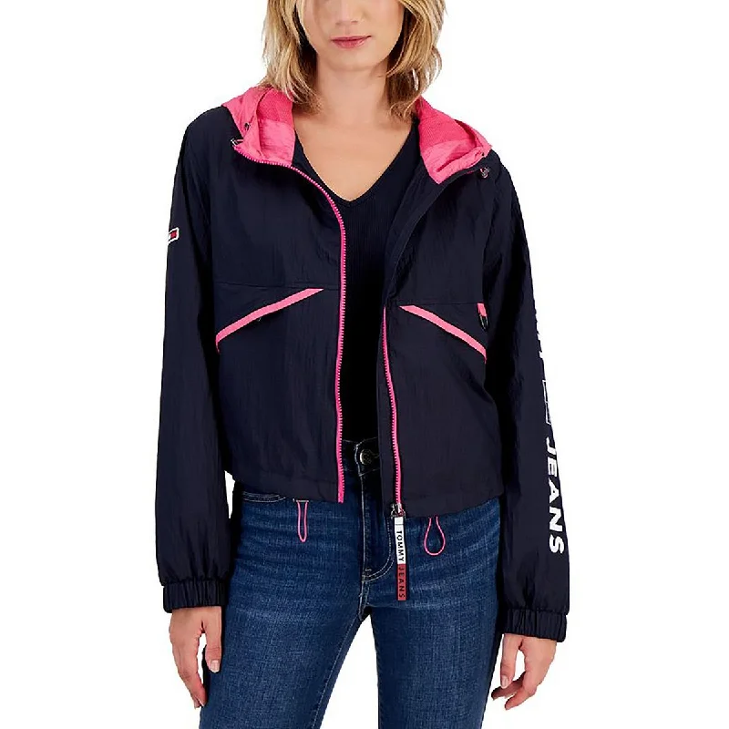 Comfortable Casual Wear Tommy Jeans Womens Hooded Lightweight Windbreaker Jacket