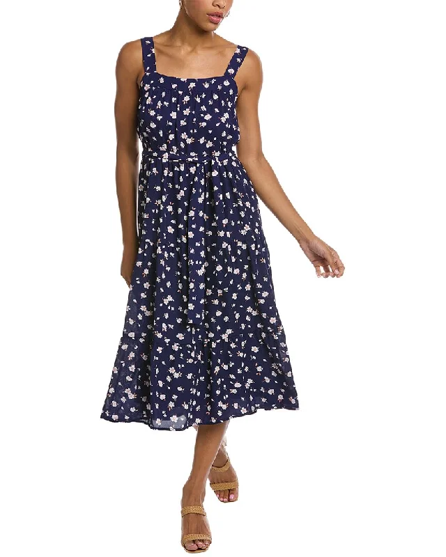 Forward Trendsetter Socialite Tiered Belted Midi Dress