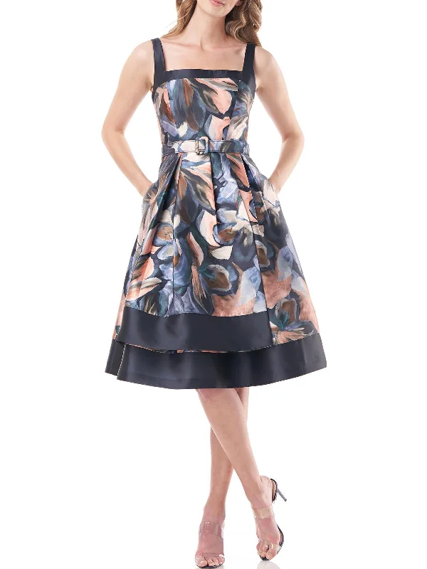 Bold Fashion Womens Cocktail Knee Fit & Flare Dress