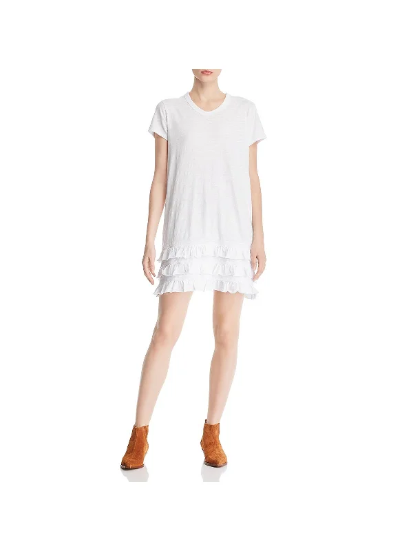 Tropical Island - Inspired Attire Womens Cotton Ruffled T-Shirt Dress